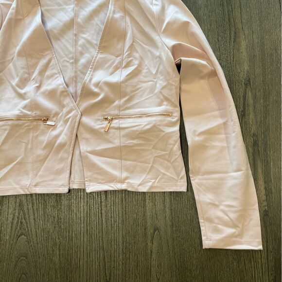 NWOT Guess Womens Light Pink Open Front Blazer Cropped Length - Size L - Picture 2 of 7